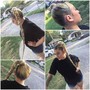 Adult Braided Cornrow Updo With Weave