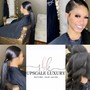 SILK PRESS + EXTENDED NATURAL PONYTAIL|HAIR INCLUDED