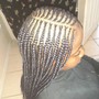 Three row feedin  cornrows braid styles