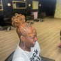 Loc Retwist + Style (Up Do)