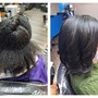 Shampoo and blowdry Only natural hair