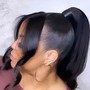 Sleek up do (ponytails or low ninja bun)