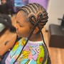 Kid's Knotless Braids w/curls or beads