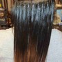 Tape ins with   18” kinky straight hair