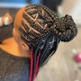 Half feed in braids / half knotless