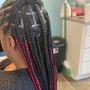 Half feed in braids / half knotless