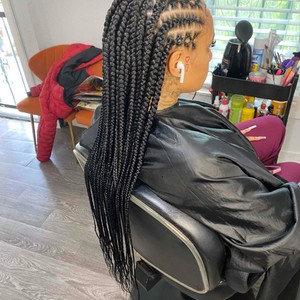 half up half down braids with weave