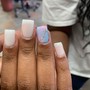 Regular polish French tip manicure