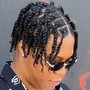 man bun natural box braid / two strand twist