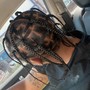 Box Braids : Men's Medium size knotless braids incl. extension