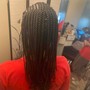 Braids on long natural hair