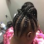 Traditional Box Braids (shaved sides & back)