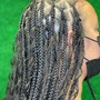 Medium tribal braids w/knotless (midback)