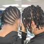 Flat Twists updo/combo