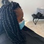 Large Feedin Braids with Bun or Long Ponytail