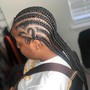 10 STR8 BACK FEEDIN BRAIDS w/ 1 HANGING HEART OR 2 SIDE HEARTS