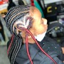 10 STR8 BACK FEEDIN BRAIDS w/ 1 HANGING HEART OR 2 SIDE HEARTS