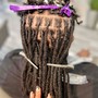 Loc Retwist w/ Two Strand Twist or Plaits (top fade only)