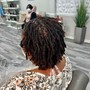 Loc Retwist w/ Two Strand Twist or Plaits (top fade only)