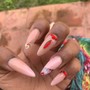 LABOR DAY encapsulated nails with designs