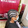 Small Knotless Braids mid back