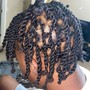 Locs Re-twist w/2-strand with color tips