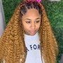 2 Feedin Braids With Curly Bundles