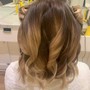 Partial Balayage, Blowout, silk press