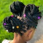 Feed In Bun/ Ponytail (Boho Curls)