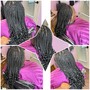 Take down individual box braids mid back to longer hair with no extensions just your own hair and re-braid.