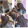 Individual box braids medium size. Waist-length edges retouch. Takedown, wash, and re-braided. USE VAGARO ONLY. https://www.vagaro.com/eminenthairsalon1