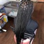 Medium Feed in Braids to the back with designs