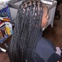 Medium Feed in Braids to the back with designs