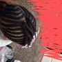 Box Braids with hair added