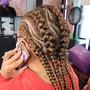 Adult Cornrows or Flat Twists with Individuals