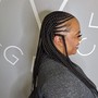 Single braids - large parts, no hair added