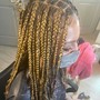 Feed in cornrows ( Weave added)