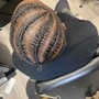 ManBun Cornrows (tapered back/side)