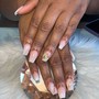 Add-on French tip, ombré, stickers, stones