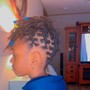 Cornrow natural hair kids style with blowout Accessories included