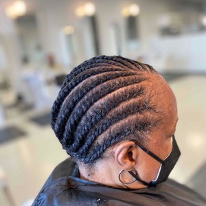 Needle & Yarn Cornrows + Flat Twists on Very Short Hair