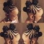 Two Dutch/French braids on natural hair