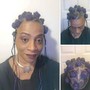 Two Dutch/French braids on natural hair