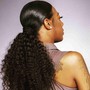 Curls added to braids with Rods