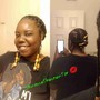 Knotless or traditional box braids w undercut