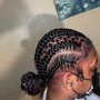 6 Stitch Braids Into A Bun