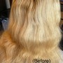 Medium/Long Hair Double Process WHITE BLONDE + Cut