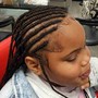 Kid's traditional cornrows no hair