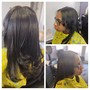 Flat Iron relaxed hair style