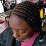 Three row feedin  cornrows braid styles